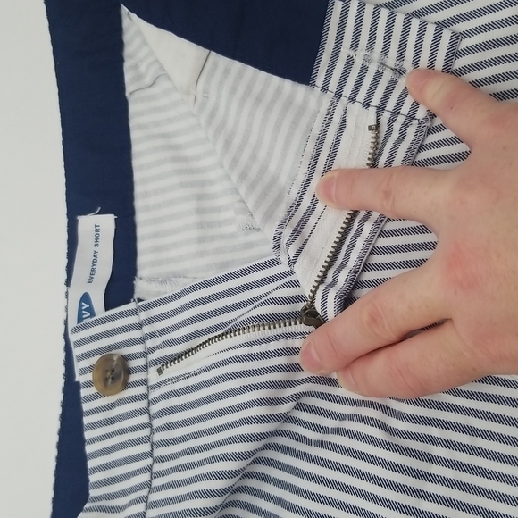 Old Navy SZ 6 Everyday Short Nautical Railroad Conductor Stripe Blue Cotton - Picture 6 of 10